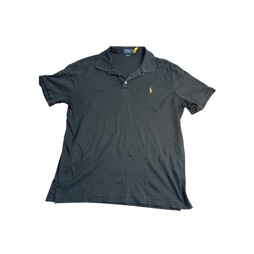 Polo Ralph Lauren Mens Classic Fit Short Sleeve Polo Shirt Black Gold Pony M
